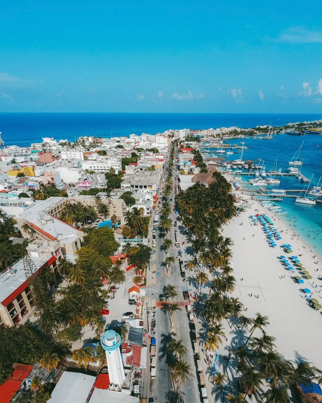 Sargazo hoy en Playa Centro en Isla Mujeres - Sargazo.info